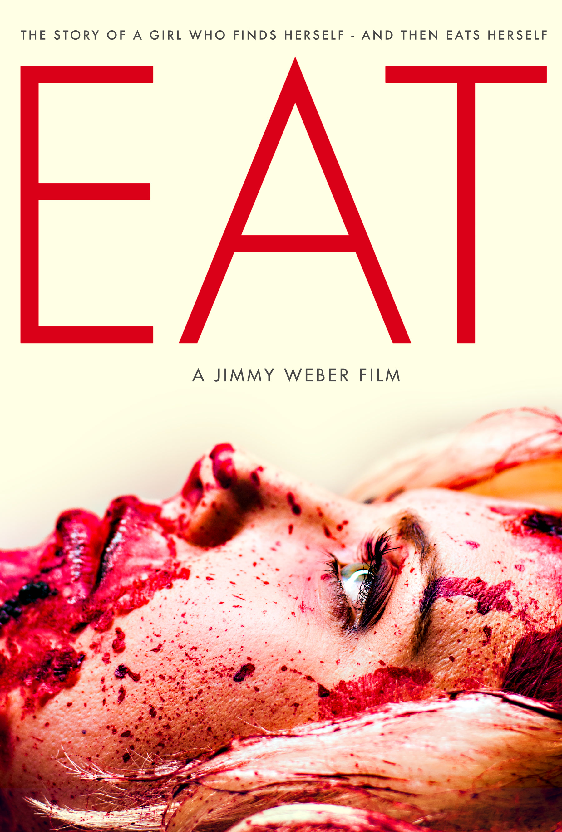 EAT theatrical poster featuring Novella bloodied beneath the film title.