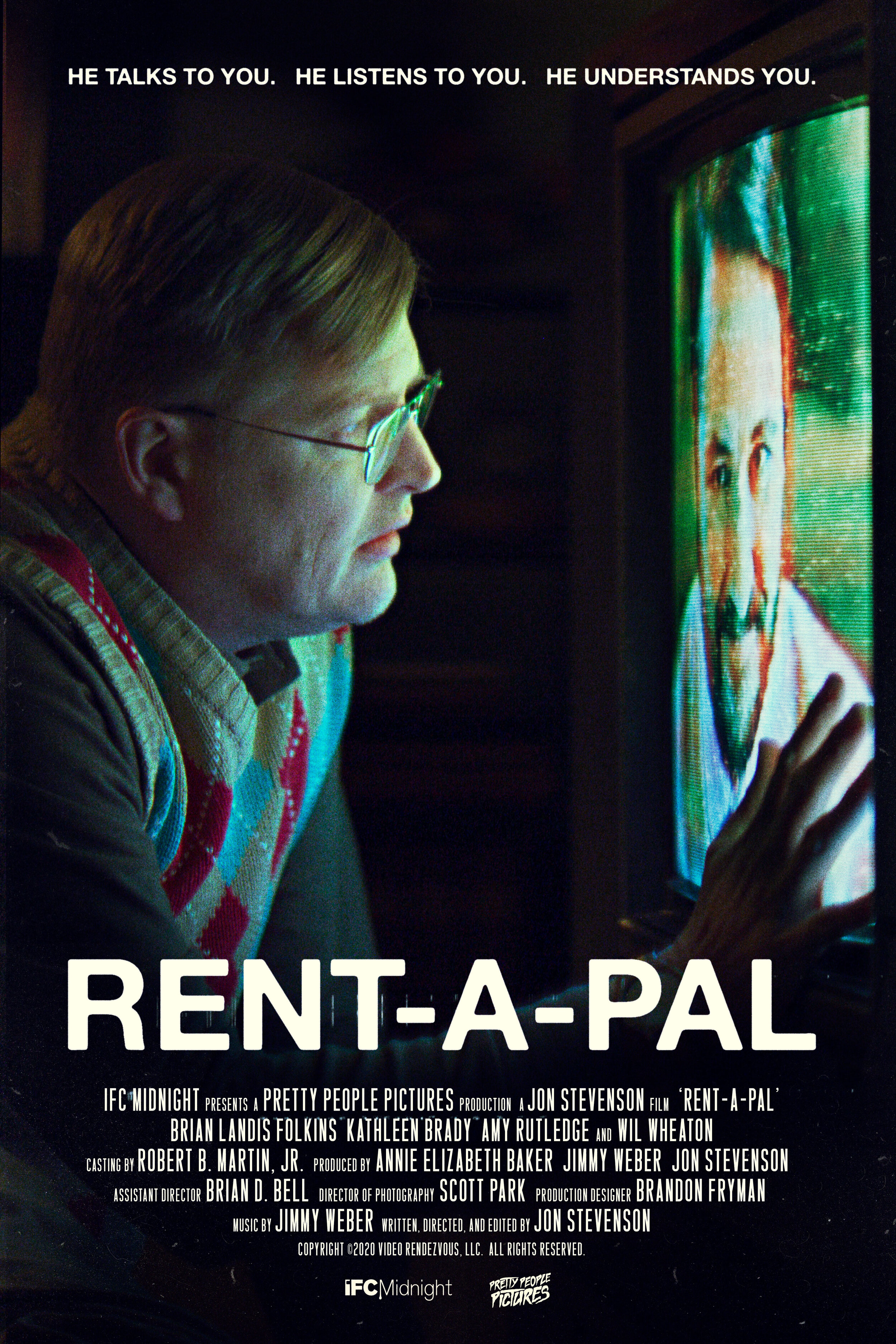 The theatrical poster for Rent-A-Pal, featuring David illuminated by the glow of a television.